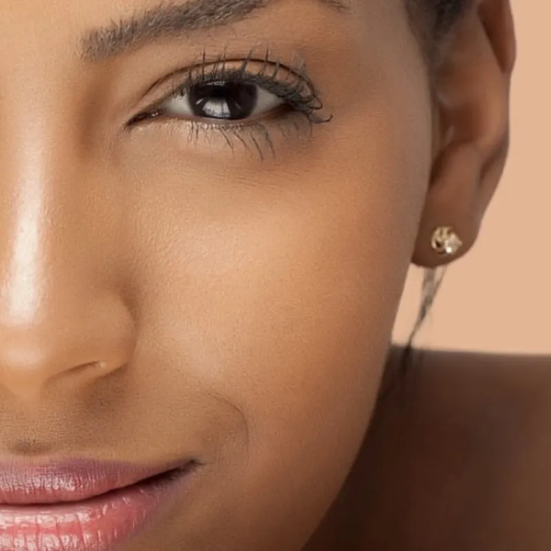 Client with glowing, healthy skin